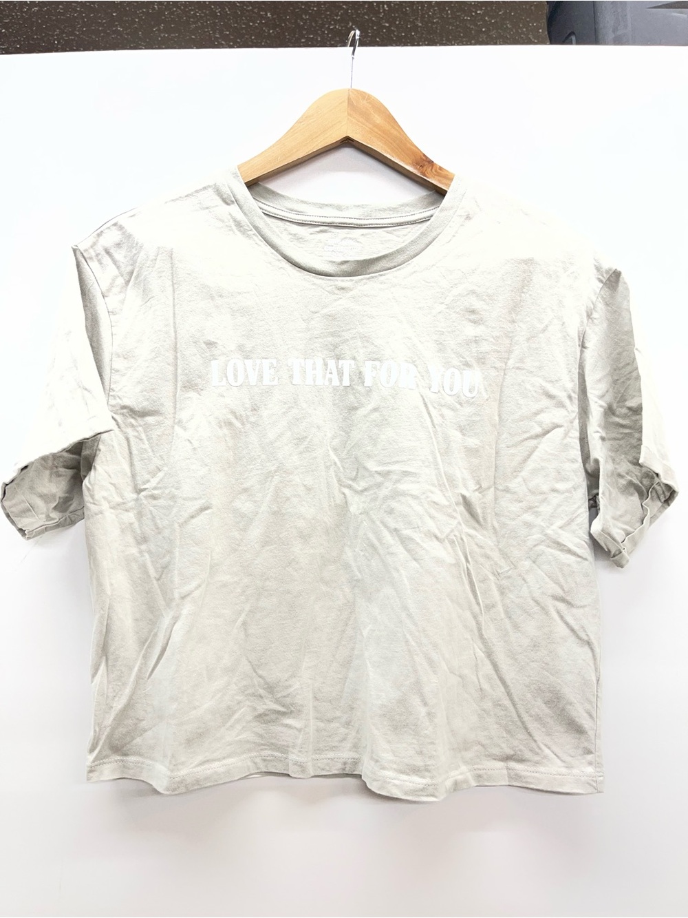 Light beige Graphic Tee - "LOVE THAT FOR YOU"